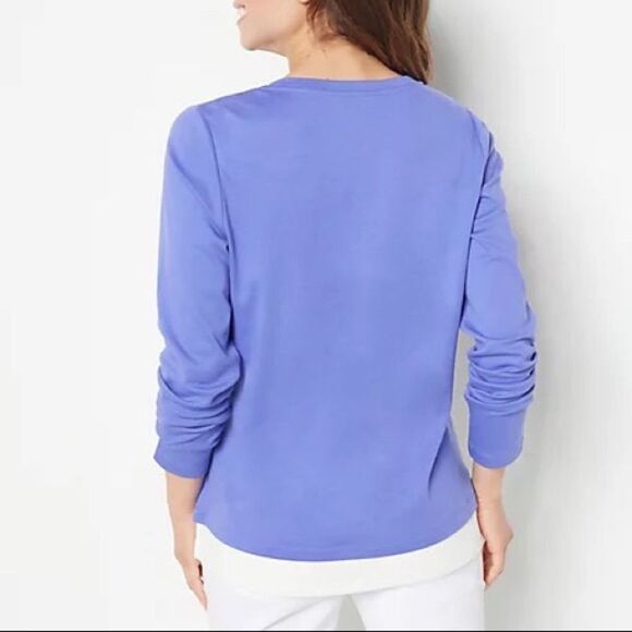 Isaac Mizrahi Live! Essentials Pima Cotton Layered Look Top - Picture 2 of 5